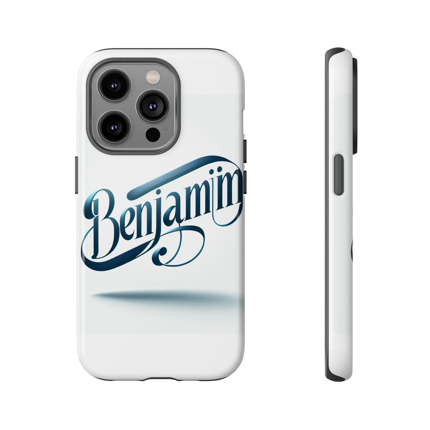 vibrant 3d typography protective phone case in blue – stylish protection for smartphones compatible with iphone 13, 14, 15 & 16 – all models including pro, pro max & plus