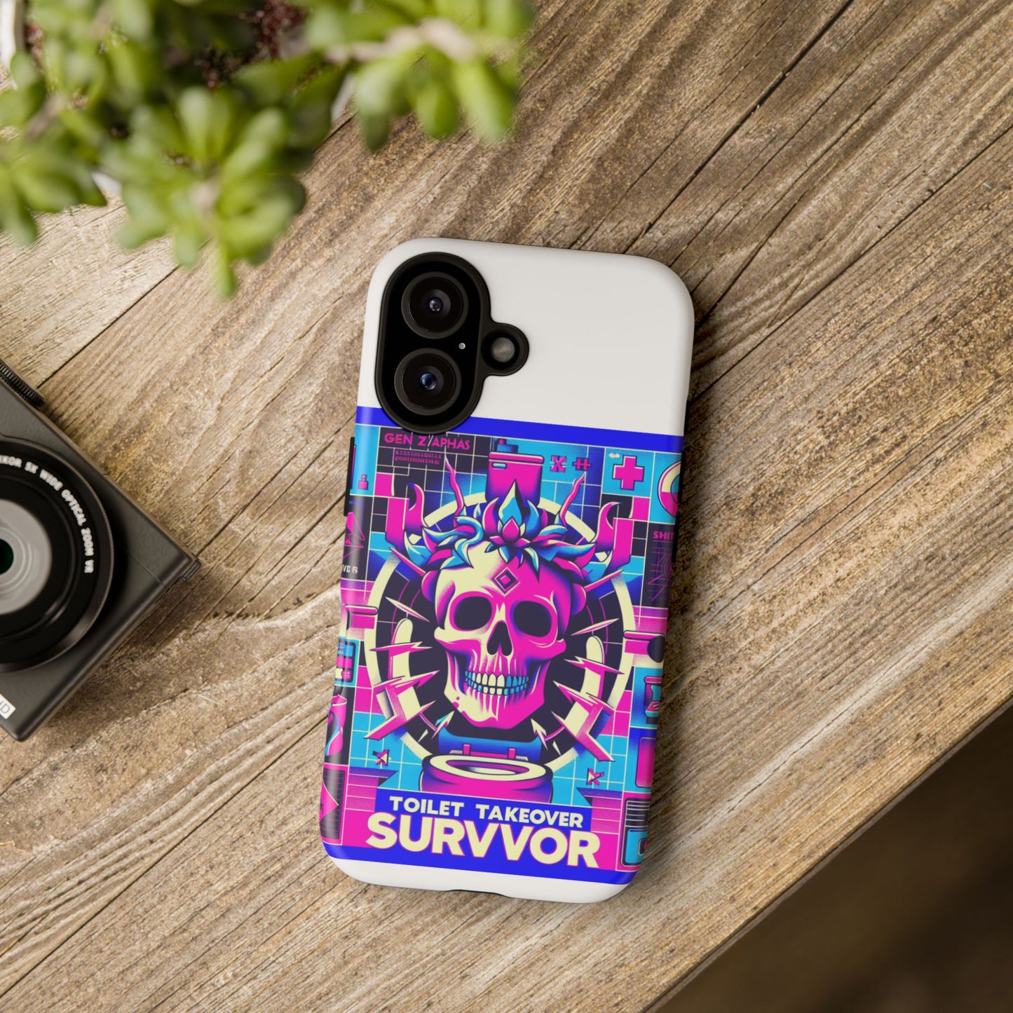 toilet takeover survivor 3d wrap protective phone case for anime and comic fans, shock absorbing tpu silicone, uv protected, stylish design, gift for birthdays and holidays