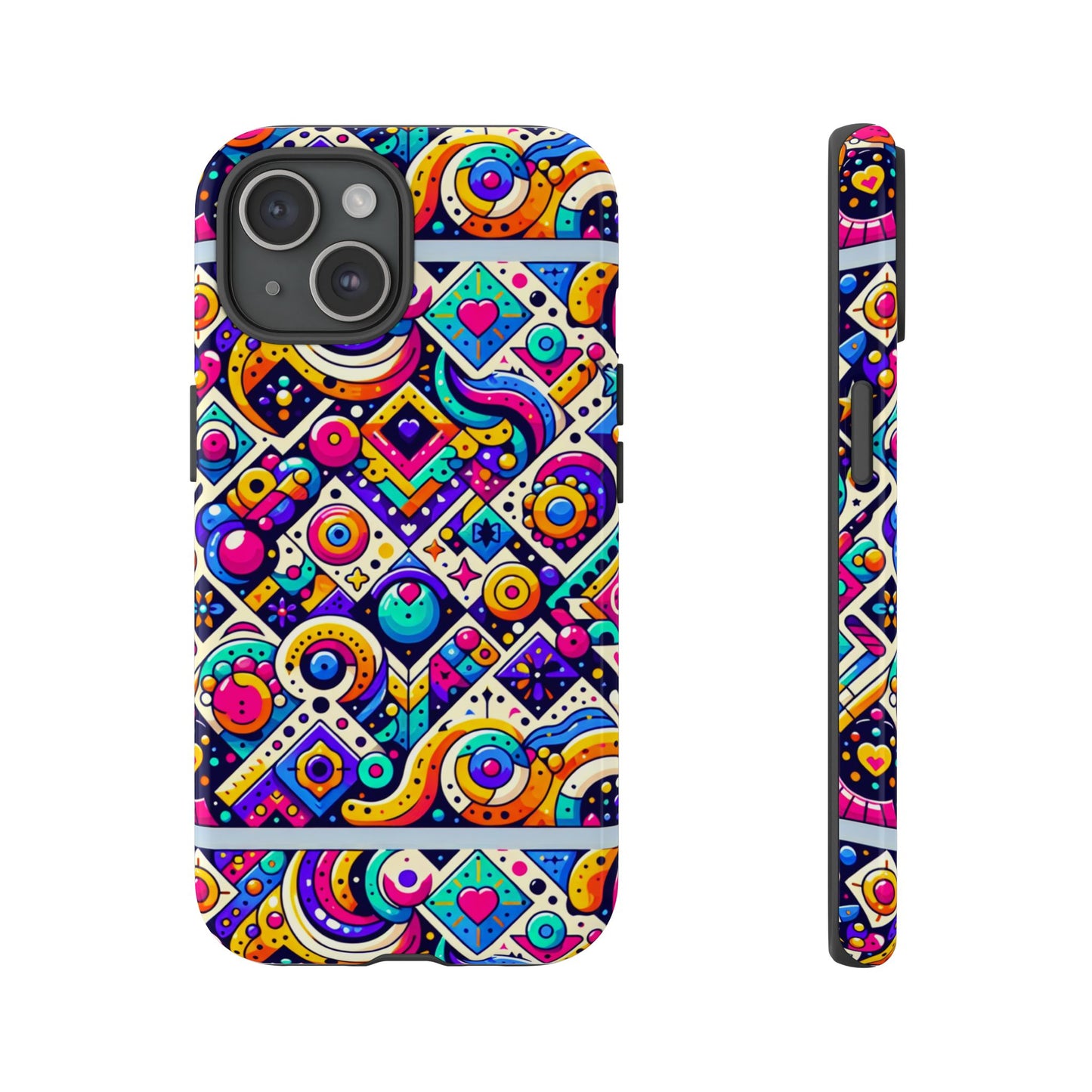 pattern image 6 vibrant 3d wrap phone case for anime and comic fans - colourful abstract design compatible with iphone 13, 14, 15 & 16 – all models including pro, pro max & plus