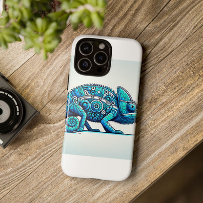 Vibrant 3D Chameleon Print Glossy Phone Case for Eye-Catching Protection Compatible with iPhone 13, 14, 15 & 16 – all models including Pro, Pro Max & Plus