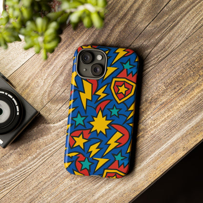 Multicolour Superhero Phone Case with 3D Design for Playful Protection Compatible with iPhone 13, 14, 15 & 16 – all models including Pro, Pro Max & Plus