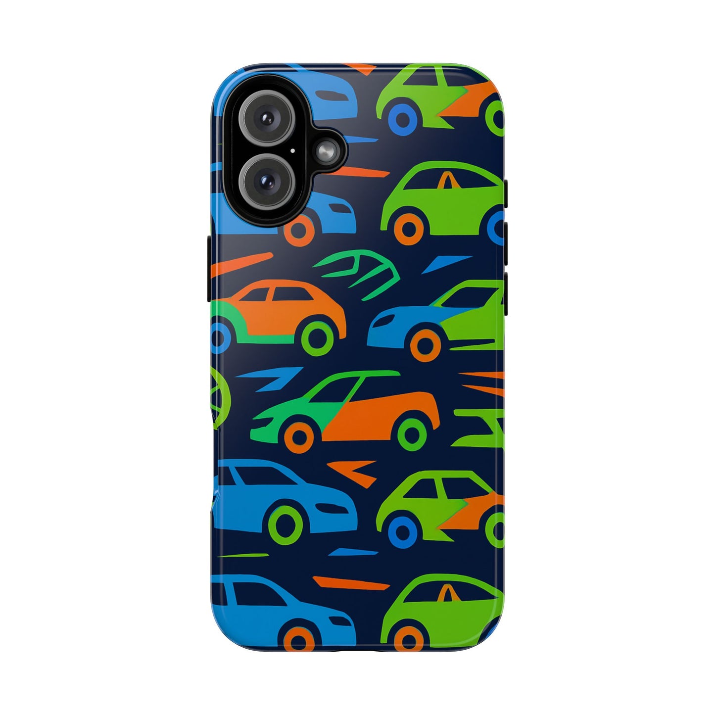 vibrant 3d car pattern protective phone case for expressive individuals stylish accessory compatible with iphone 13, 14, 15 & 16 – all models including pro, pro max & plus