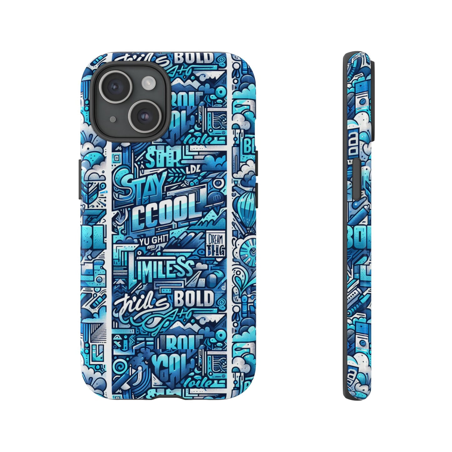 vibrant artistic 3d wrap phone case in blue for trendsetters – stylish protection compatible with iphone 13, 14, 15 & 16 – all models including pro, pro max & plus