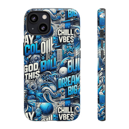 Blue Pattern Image 28 Design Phone Case for Men Women Shockproof Protective Cover with 3D Wrap and UV Protection