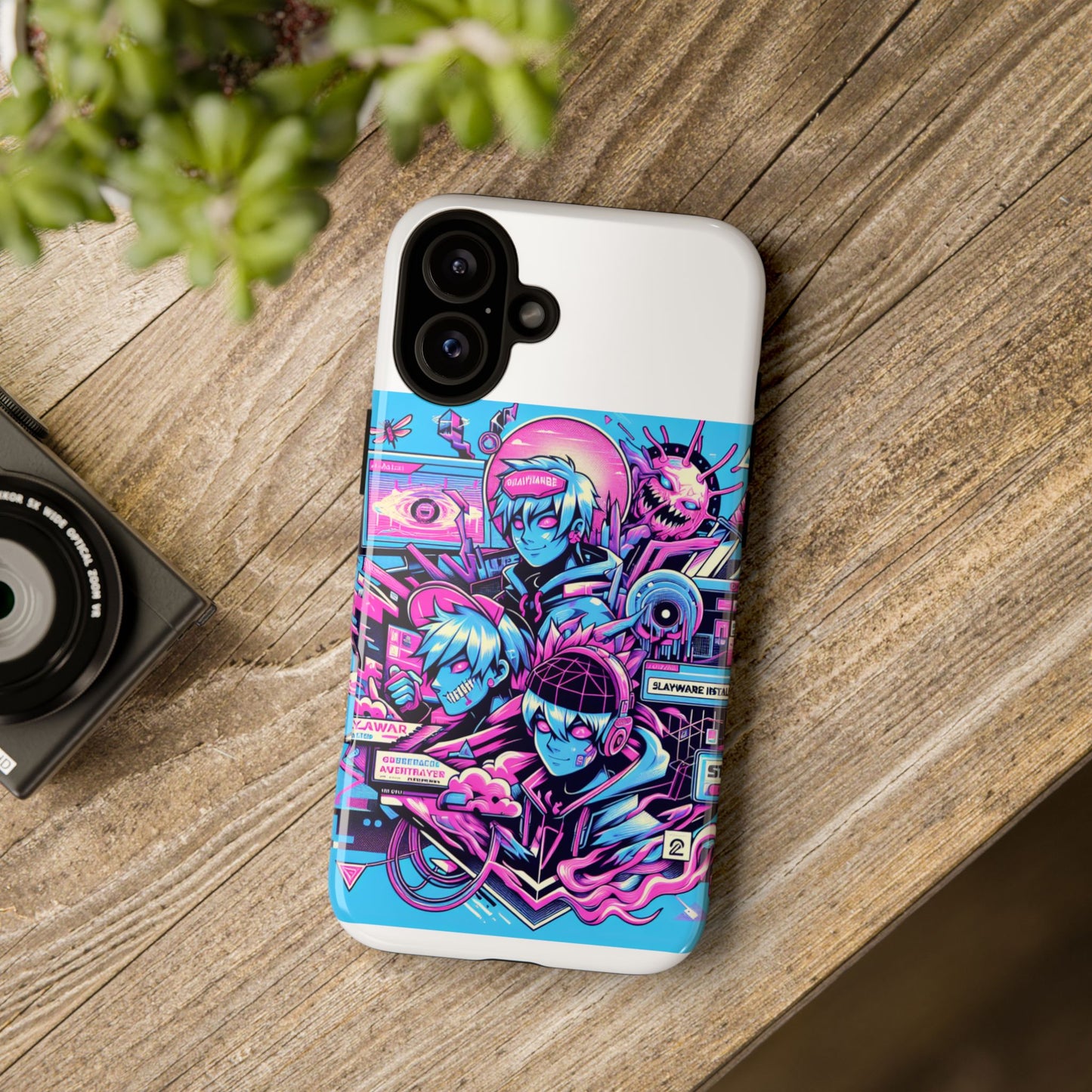 slayware installed protective phone case with 3d wrap design for anime and comic culture lovers