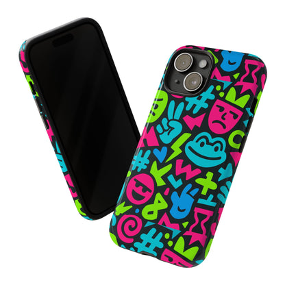 Vibrant Emoji Pattern Protective Phone Case Colourful 3D Design Stylish Protection for Unisex Smartphones Compatible with iPhone 13, 14, 15 & 16 – all models including Pro, Pro Max & Plus