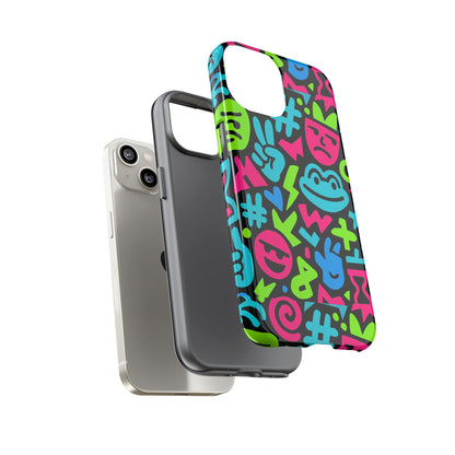 Vibrant Emoji Pattern Protective Phone Case Colourful 3D Design Stylish Protection for Unisex Smartphones Compatible with iPhone 13, 14, 15 & 16 – all models including Pro, Pro Max & Plus