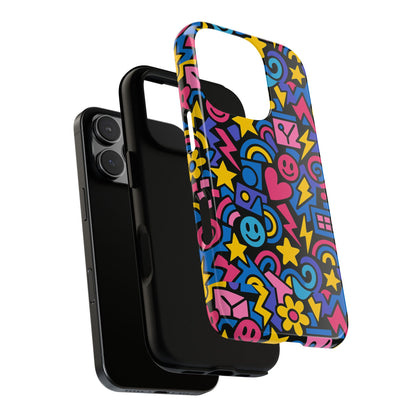 Vibrant Multicolour Cartoon Protective Phone Case – Playful 3D Design for Stylish Protection – Compatible with iPhone 13, 14, 15 & 16 – all models including Pro, Pro Max & Plus