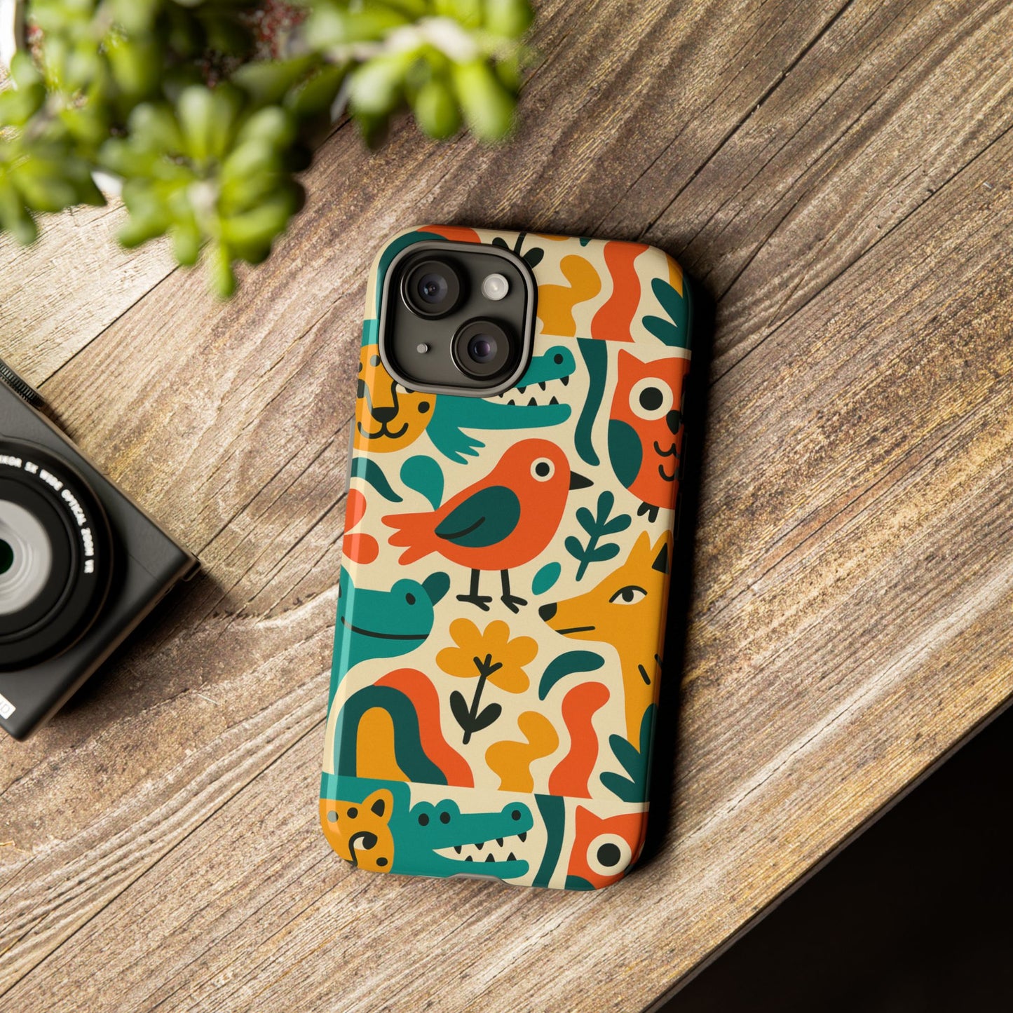 vibrant animal print protective phone case with 3d wrap design for unique style and expression compatible with iphone 13, 14, 15 & 16 – all models including pro, pro max & plus