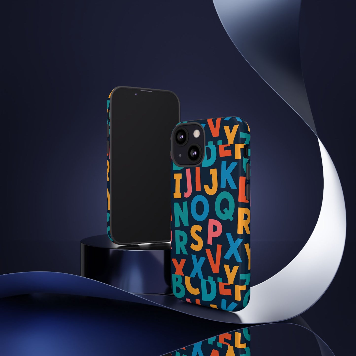 multicolour 3d letter print protective phone case for creative style and individuality compatible with iphone 13, 14, 15 & 16 – all models including pro, pro max & plus
