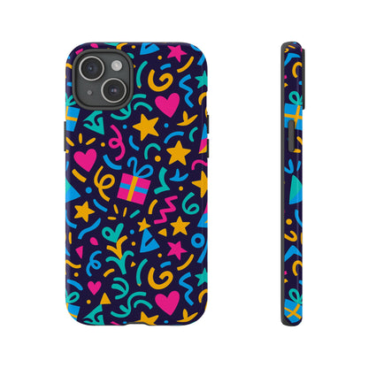 Vibrant Multicolour Retro Phone Case with Fun 3D Design for Stylish Protection and Unique Expression Compatible with iPhone 13, 14, 15 & 16 – all models including Pro, Pro Max & Plus