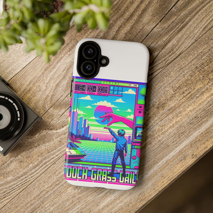 Touch Grass Daily 3D Wrap Protective Phone Case for Smartphones, Durable Shock Absorption, UV Protected, Unique Anime Design, Fun Gift for Tech Enthusiasts