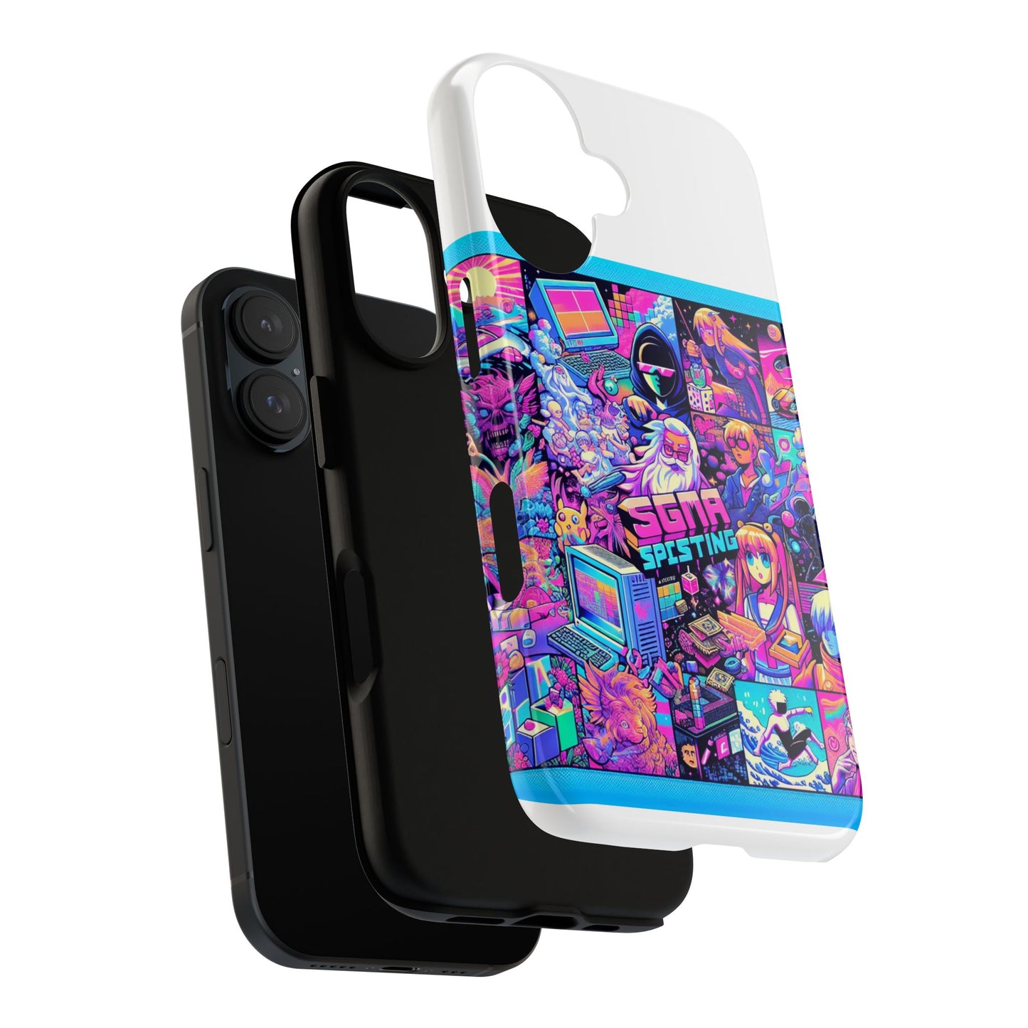 sigma sprinting vibrant protective phone case for smartphones, 3d wrap design with uv protection, durable shock absorbent material, ideal gift for anime and comic lovers