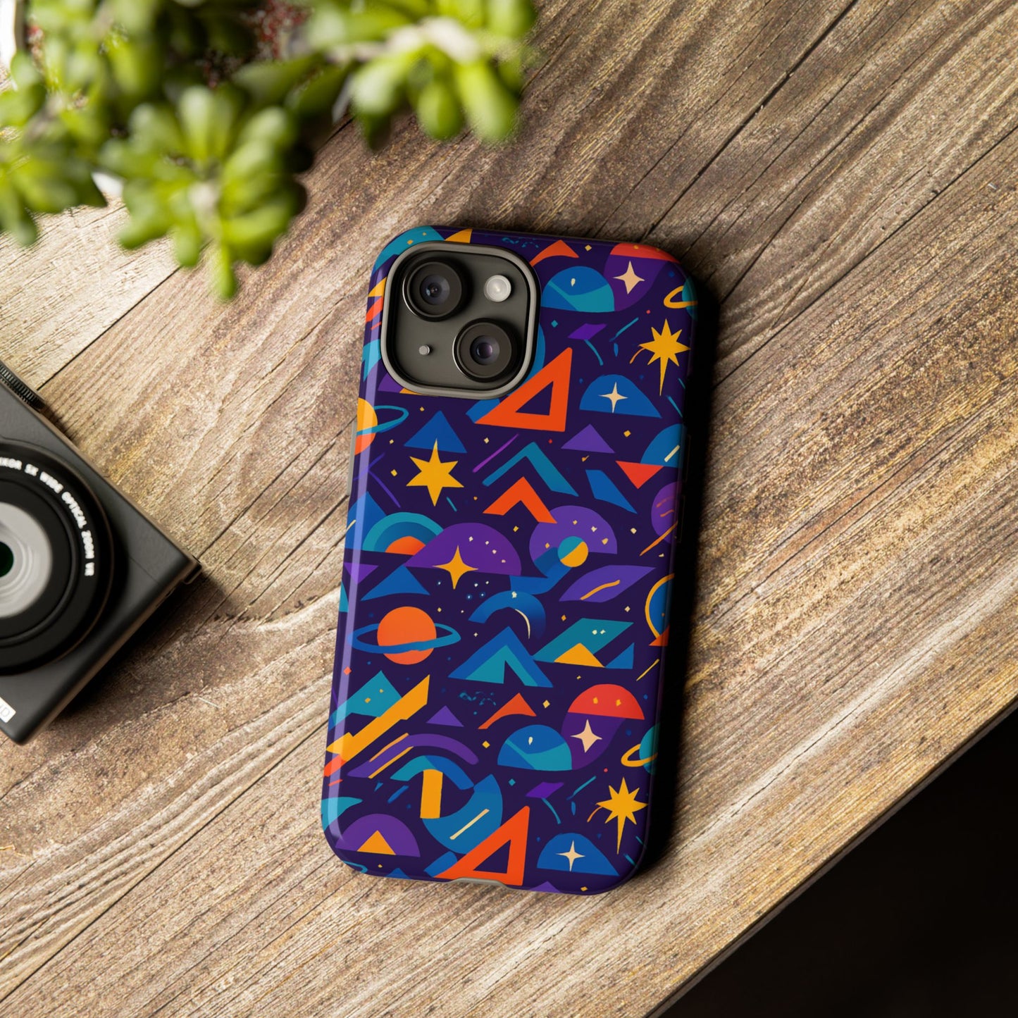 vibrant geometric 3d wrap protective phone case for unique accessories lovers compatible with iphone 13, 14, 15 & 16 – all models including pro, pro max & plus