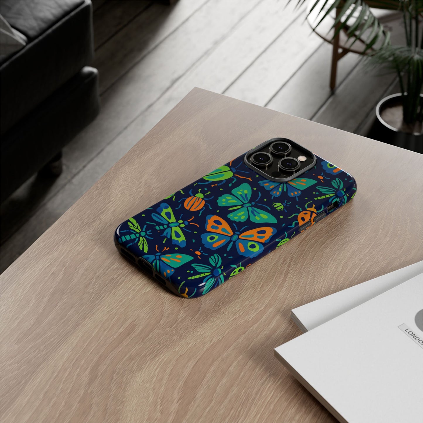vibrant insect pattern protective phone case for stylish protection – multicolour 3d design compatible with iphone 13, 14, 15 & 16 – all models including pro, pro max & plus