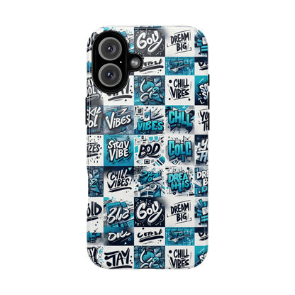 Vibrant 3D Wrap Phone Case in Blue with Playful Retro Design for Stylish Protection Compatible with iPhone 13, 14, 15 & 16 – all models including Pro, Pro Max & Plus