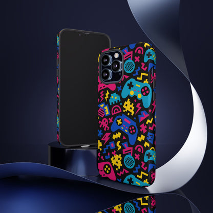 Vibrant Retro Gaming Phone Case with 3D Design for Stylish Protection Compatible with iPhone 13, 14, 15 & 16 – all models including Pro, Pro Max & Plus