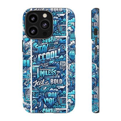 Vibrant Artistic 3D Wrap Phone Case in Blue for Trendsetters – Stylish Protection Compatible with iPhone 13, 14, 15 & 16 – All Models Including Pro, Pro Max & Plus