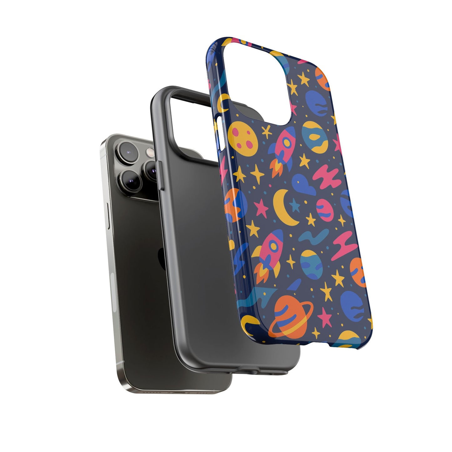 vibrant 3d space theme protective phone case for trendsetters and creatives stylish protection compatible with iphone 13, 14, 15 & 16 – all models including pro, pro max & plus