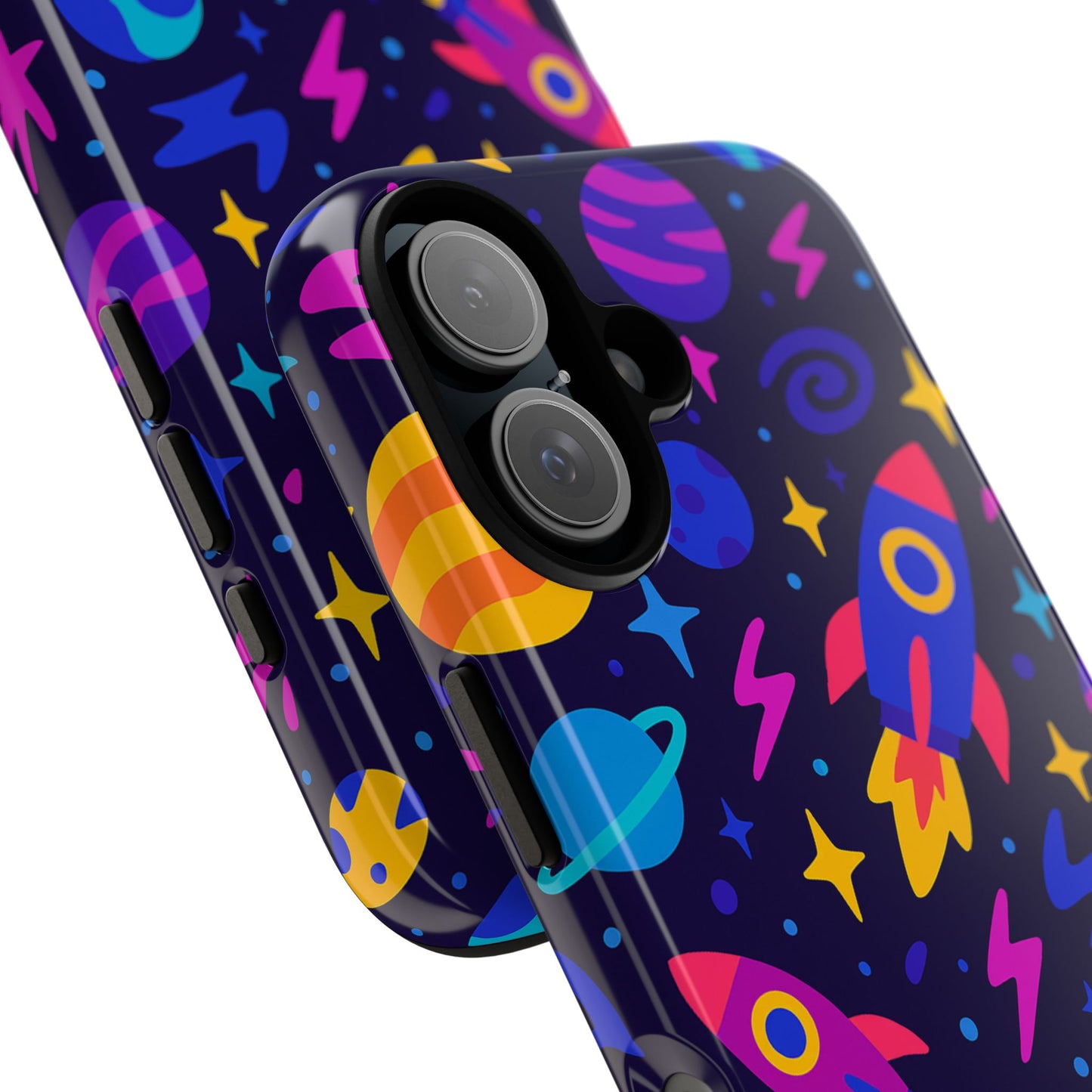 vibrant 3d wrap protective phone case with playful space theme for stylish self-expression compatible with iphone 13, 14, 15 & 16 – all models including pro, pro max & plus