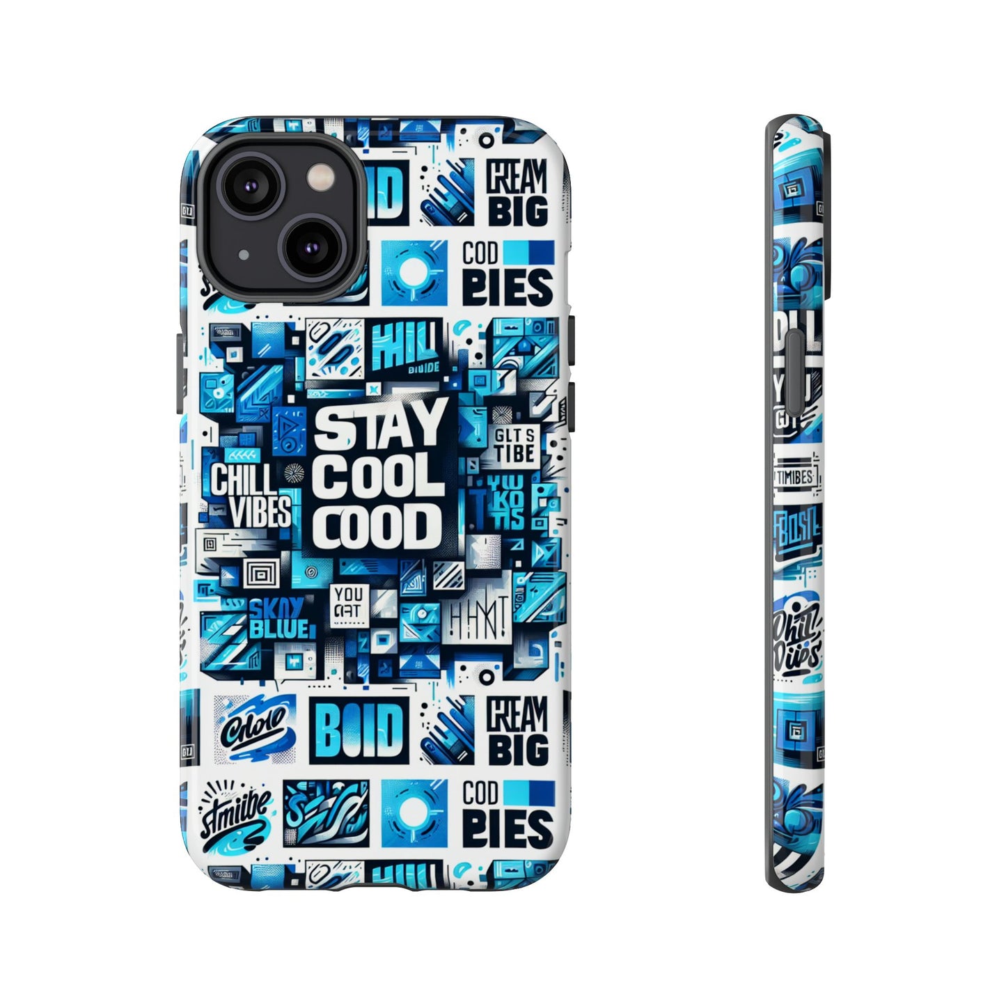 vibrant 3d wrap protective phone case with unique blue graphic design for trendy individuals – stylish protection compatible with iphone 13, 14, 15 & 16 – all models including pro, pro max & plus