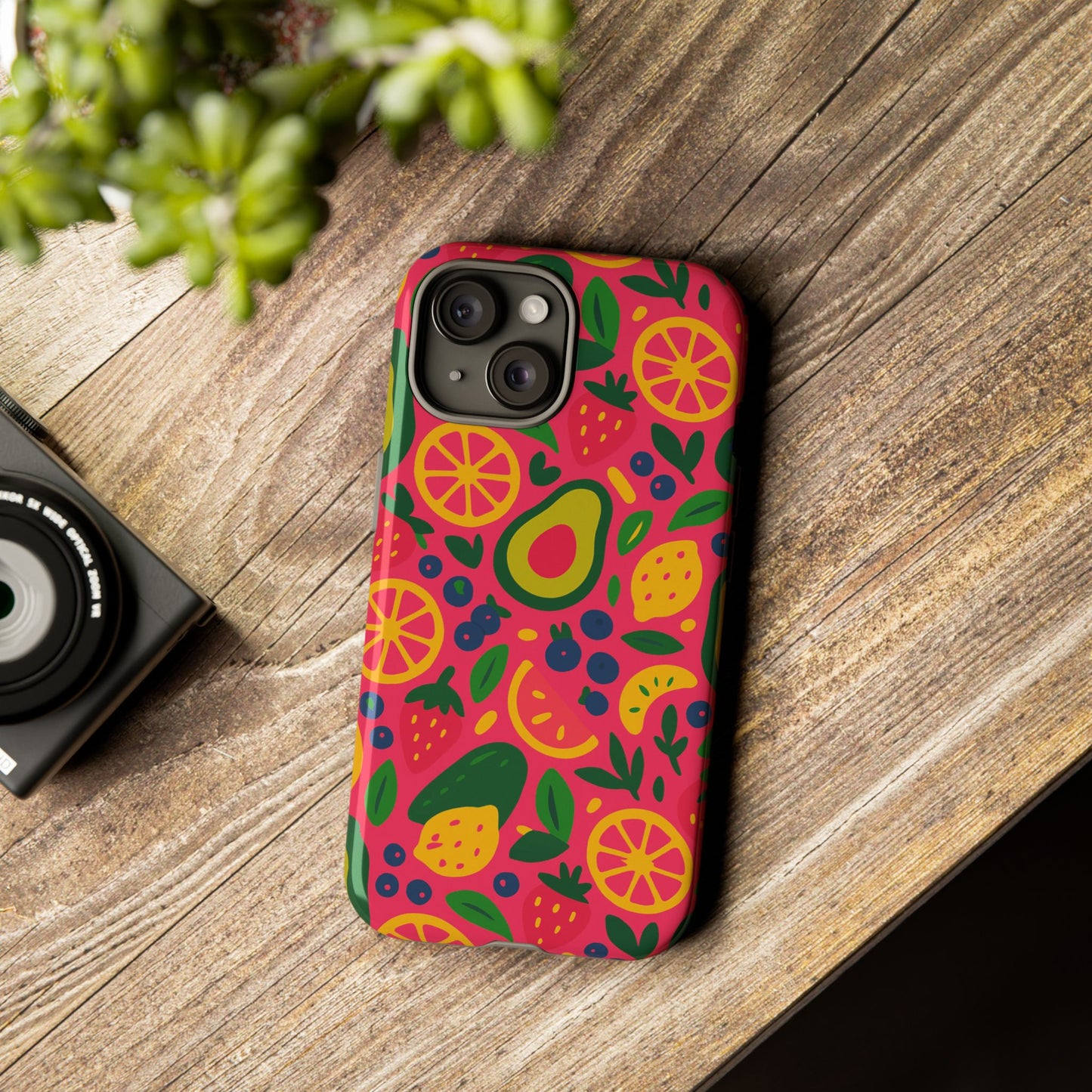 vibrant 3d fruit pattern protective phone case - playful accessory for individuality and stylish protection compatible with iphone 13, 14, 15 & 16 – all models including pro, pro max & plus