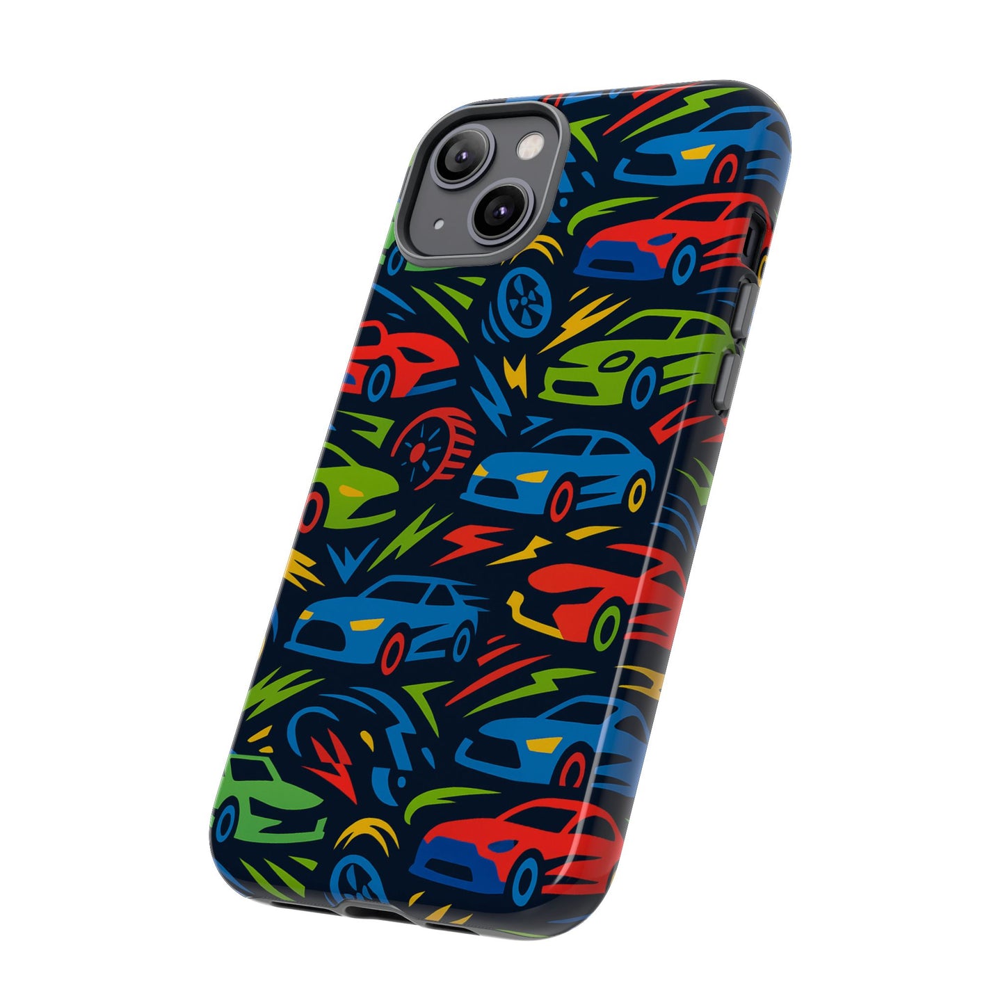 vibrant 3d car design protective phone case – fun retro style for kids and adults – stylish protection – compatible with iphone 13, 14, 15 & 16 – all models including pro, pro max & plus
