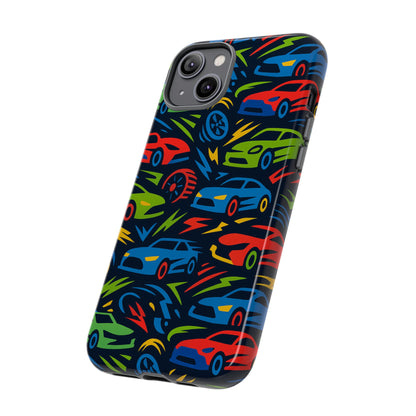 Vibrant 3D Car Design Protective Phone Case – Fun Retro Style for Kids and Adults – Stylish Protection – Compatible with iPhone 13, 14, 15 & 16 – all models including Pro, Pro Max & Plus