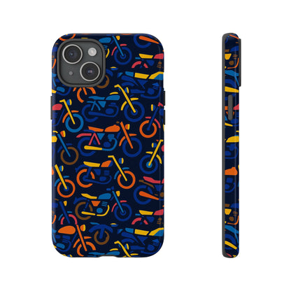 Colourful 3D Motorcycle Print Protective Phone Case for Creative Individuals – Stylish Protection Compatible with iPhone 13, 14, 15 & 16 – All Models Including Pro, Pro Max & Plus