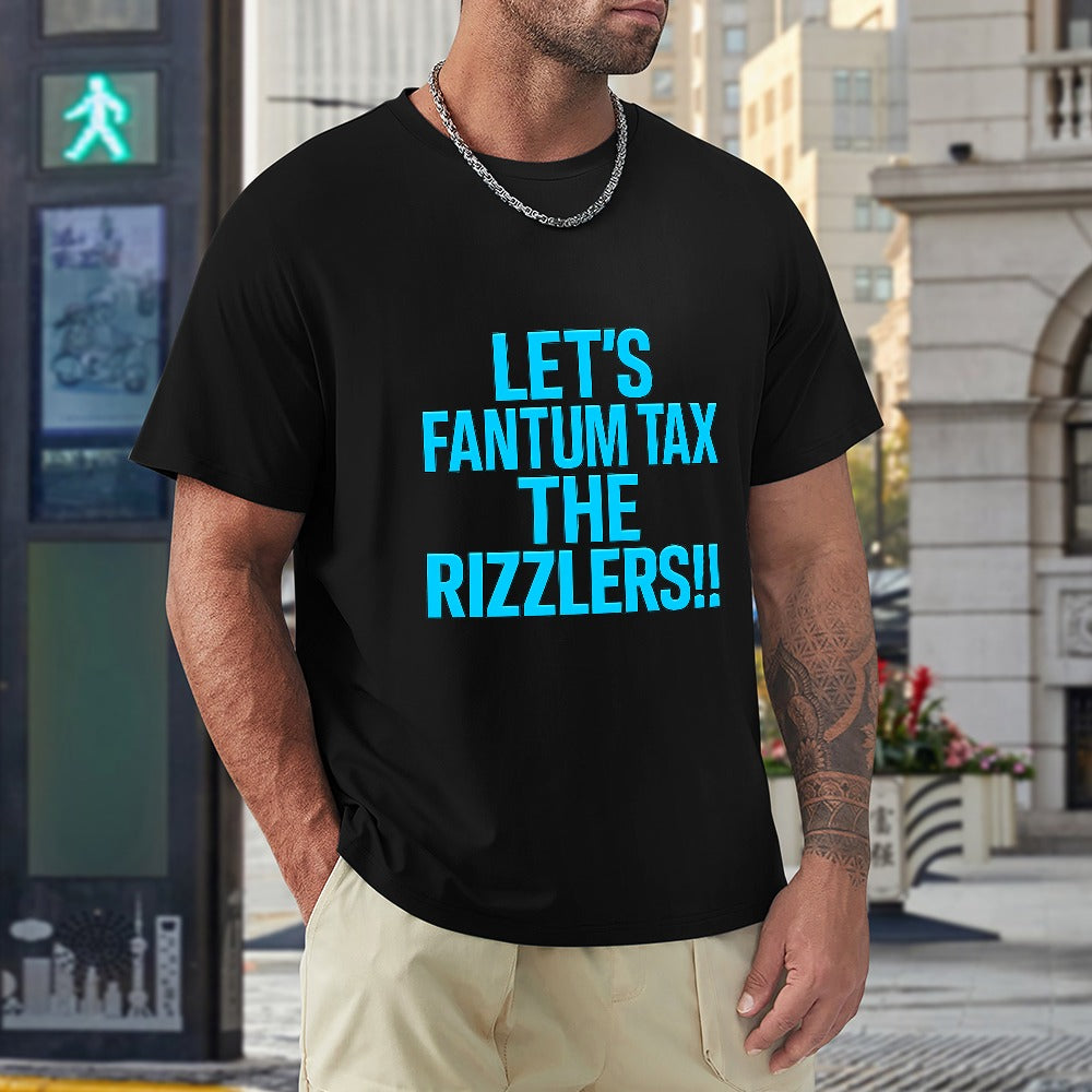 men's t-shirt 100% cotton let's fantum tax the rizzlers casual tee for men, comfortable fit, versatile style, perfect for everyday wear and unique statement piece