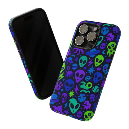 Vibrant 3D Alien and Space Design Protective Phone Case for Unisex Smartphone Accessories Compatible with iPhone 13, 14, 15 & 16 – All Models Including Pro, Pro Max & Plus