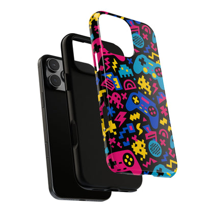 Vibrant Retro Gaming Phone Case with 3D Design for Stylish Protection Compatible with iPhone 13, 14, 15 & 16 – all models including Pro, Pro Max & Plus