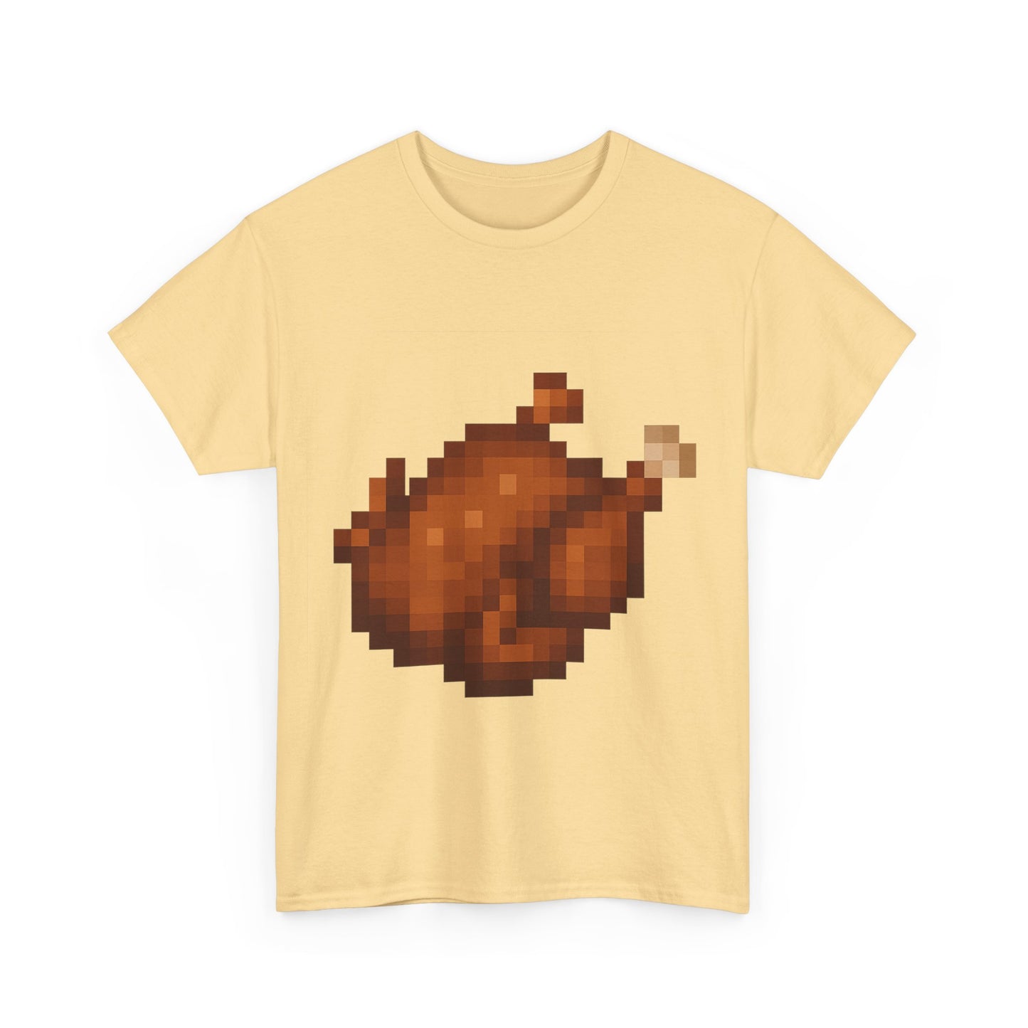 funny pixel turkey unisex heavy cotton tee for gamers - perfect thanksgiving shirt, casual wear, comfortable cotton tee, fun gamer apparel, holiday graphic tee
