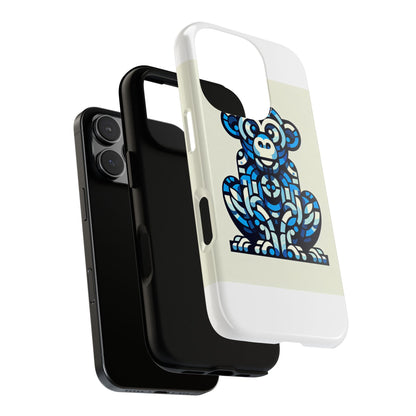 Vibrant Blue 3D Wrap Phone Case with Playful Monkey Design for Creative Individuals Compatible with iPhone 13, 14, 15 & 16 – all models including Pro, Pro Max & Plus