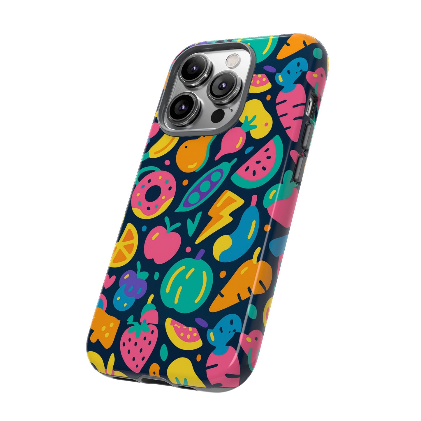 vibrant 3d fruit pattern protective phone case colourful accessory for stylish individuals compatible with iphone 13, 14, 15 & 16 – all models including pro, pro max & plus