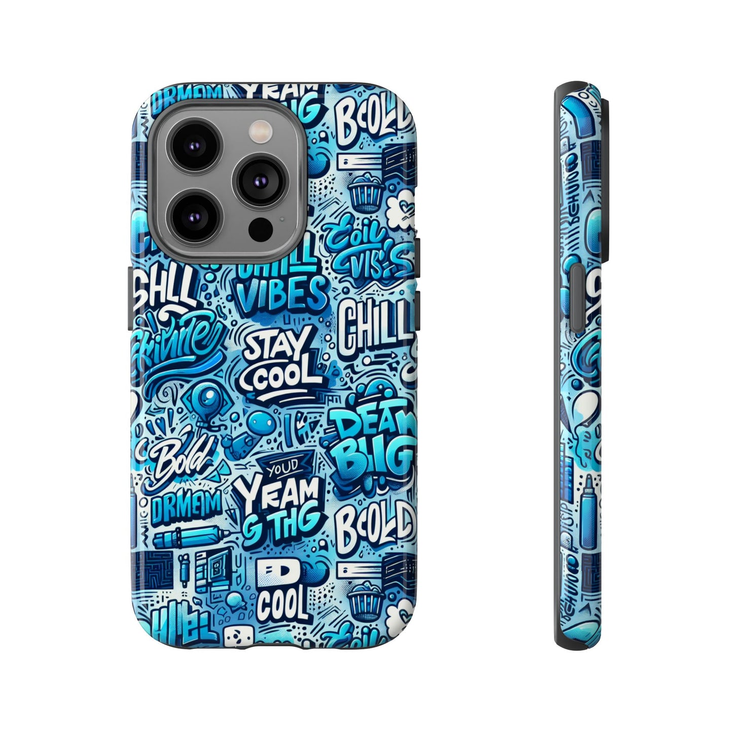 vibrant 3d wrap protective phone case with playful blue design for stylish protection compatible with iphone 13, 14, 15 & 16 – all models including pro, pro max & plus