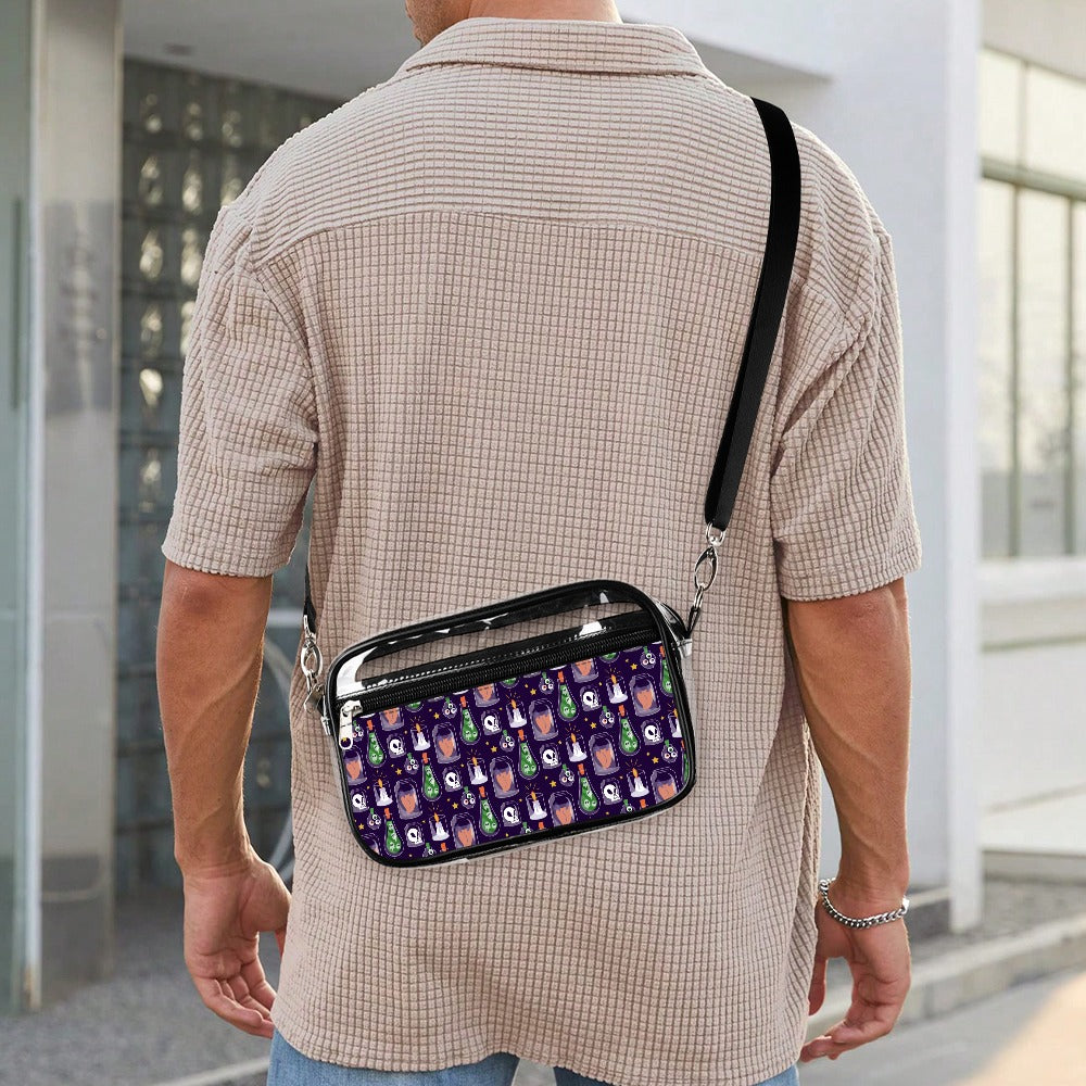 transparent pvc satchel bag small shoulder bag for work travel durable stylish design suitable for men women kids casual use lightweight washable perfect gift for friends