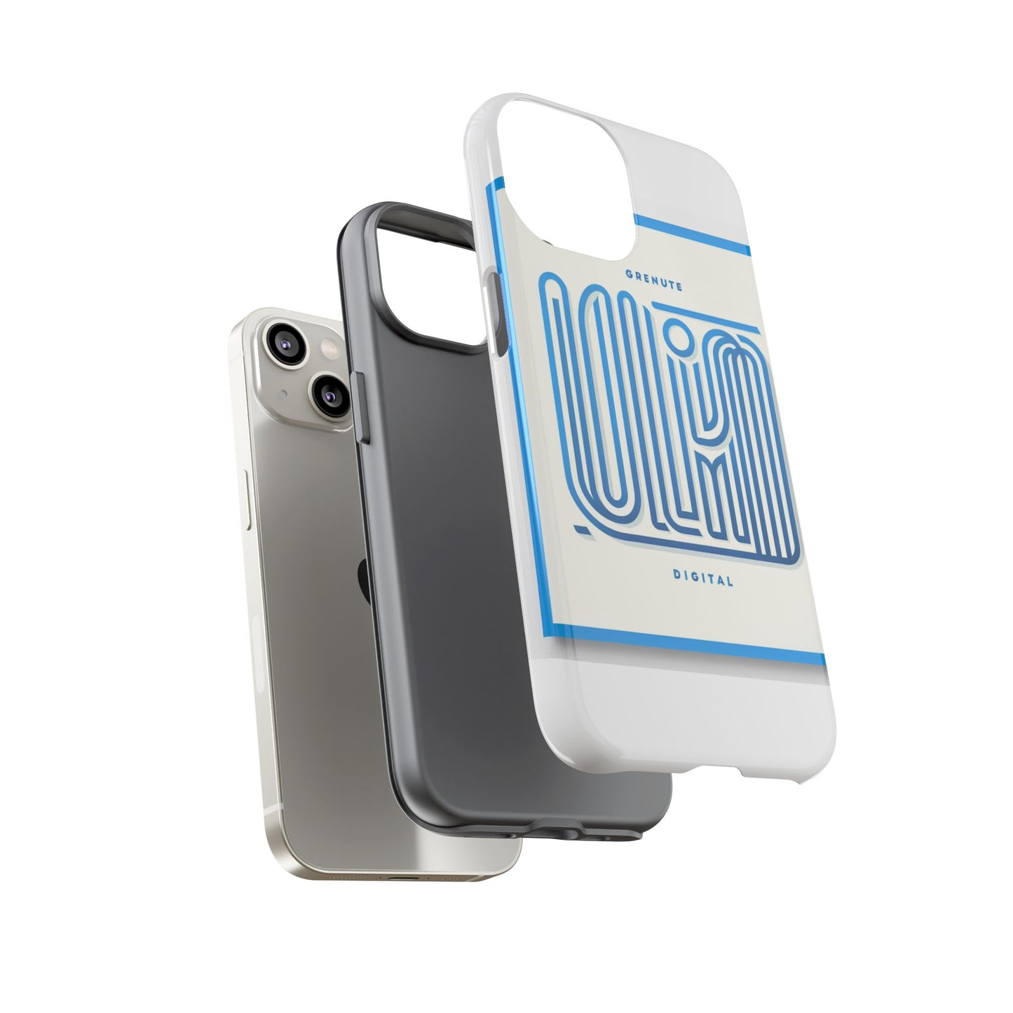vibrant 3d wrap phone case in blue alphabet design for stylish protection compatible with iphone 13, 14, 15 & 16 – all models including pro, pro max & plus