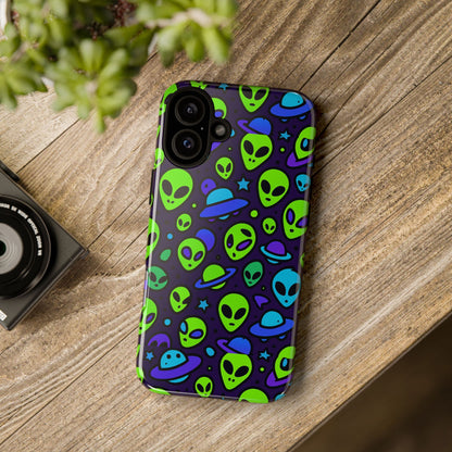 Vibrant Alien 3D Wrap Protective Phone Case in Multicolour Design for Fun Smartphone Accessories Compatible with iPhone 13, 14, 15 & 16 – all models including Pro, Pro Max & Plus