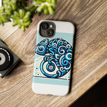 Vibrant 3D Wrap Protective Phone Case with Playful Chameleon Design in Blue – Unique Accessory for Self-Expression Compatible with iPhone 13, 14, 15 & 16 – all models including Pro, Pro Max & Plus