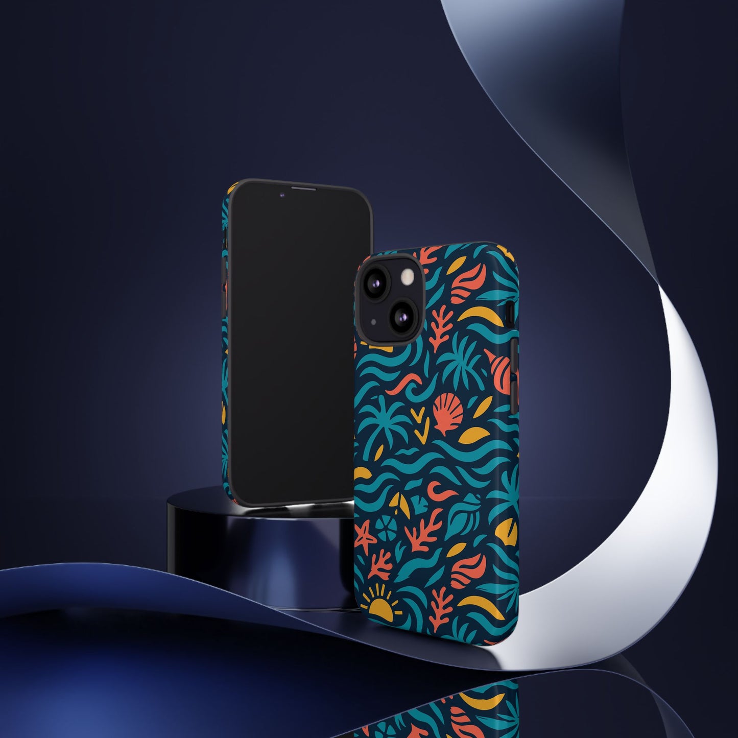 vibrant tropical pattern phone case with 3d design for stylish protection compatible with iphone 13, 14, 15 & 16 – all models including pro, pro max & plus