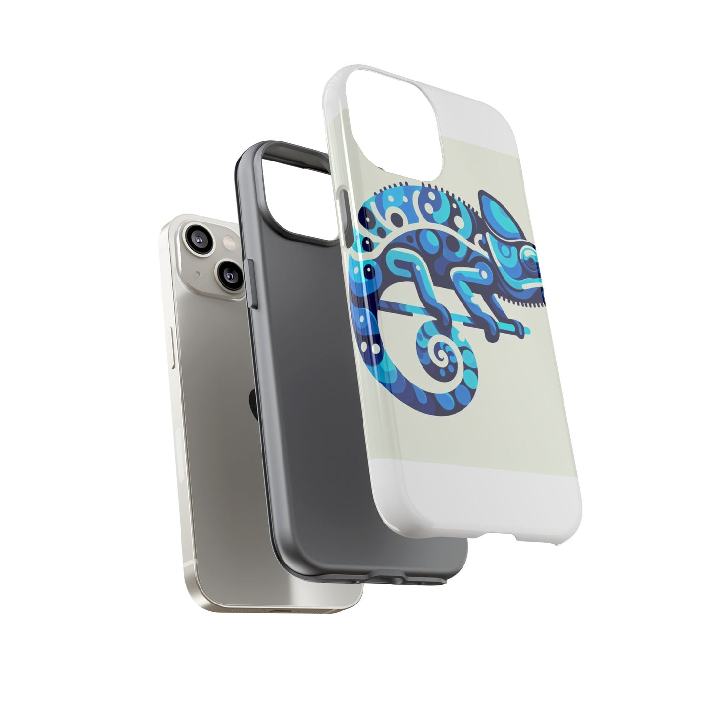 vibrant 3d chameleon phone case for stylish protection with unique blue animal design compatible with iphone 13, 14, 15 & 16 – all models including pro, pro max & plus