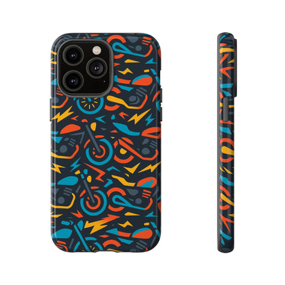 Multicolour 3D Wrap Phone Case with Fun Motorcycle Design, Stylish Protective Accessory for Men and Women, Compatible with iPhone 13, 14, 15 & 16 – all models including Pro, Pro Max & Plus