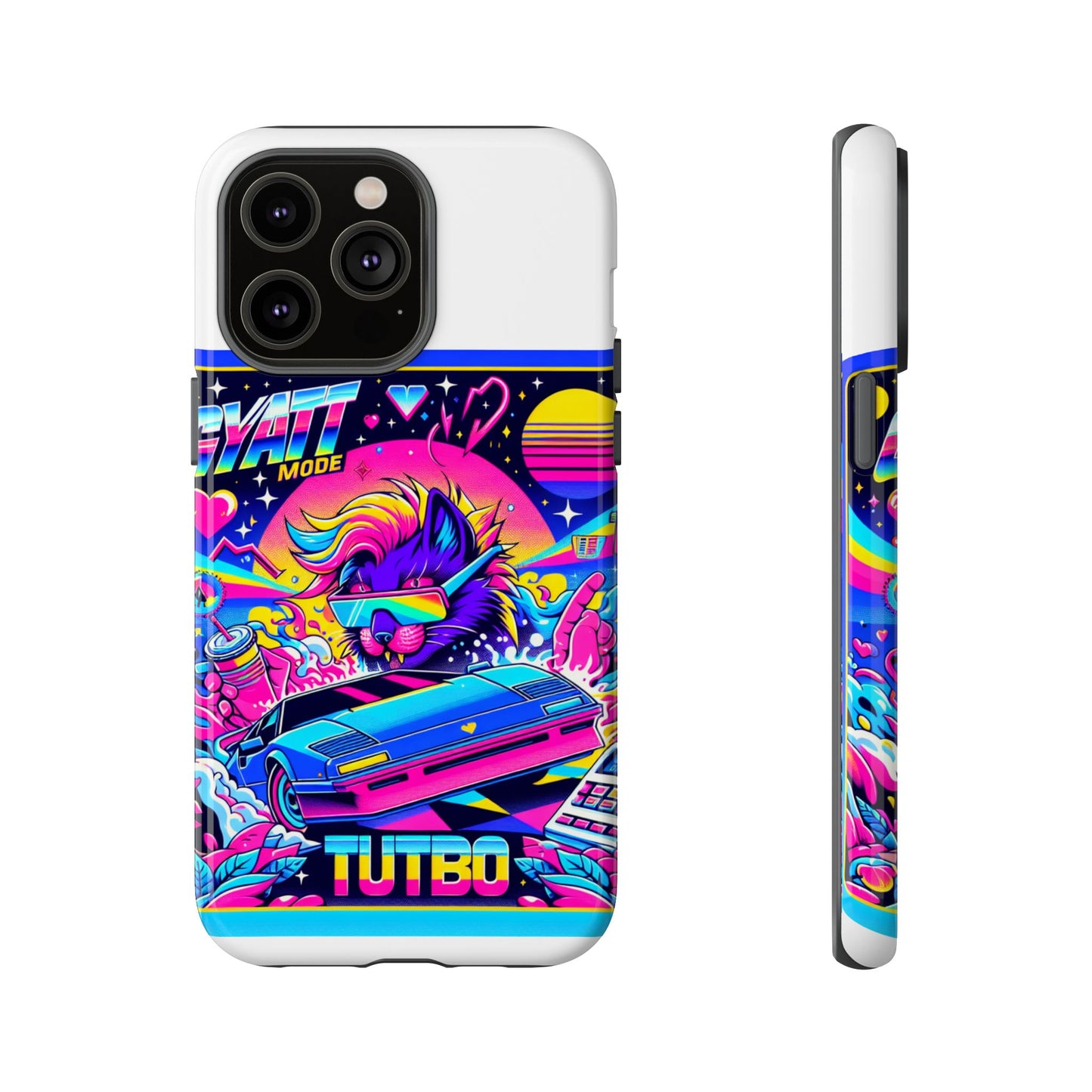 gyatt mode turbo 3d wrap protective phone case for anime fans, durable tpu silicone, uv protected, shock absorption, glossy or matte finish, unique gift idea