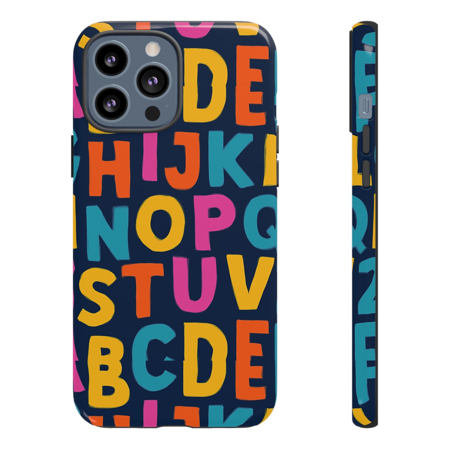 multicolour alphabet 3d wrap protective phone case for unique style and playful expression compatible with iphone 13, 14, 15 & 16 – all models including pro, pro max & plus