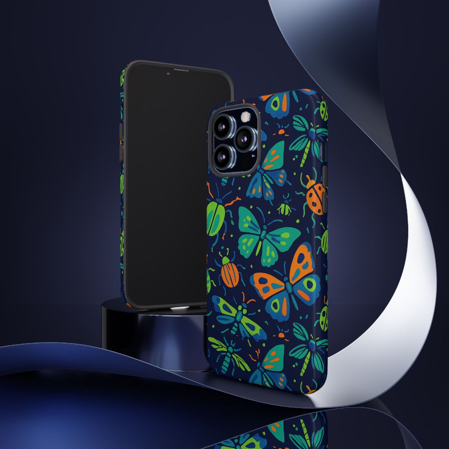 vibrant insect pattern protective phone case for stylish protection – multicolour 3d design compatible with iphone 13, 14, 15 & 16 – all models including pro, pro max & plus