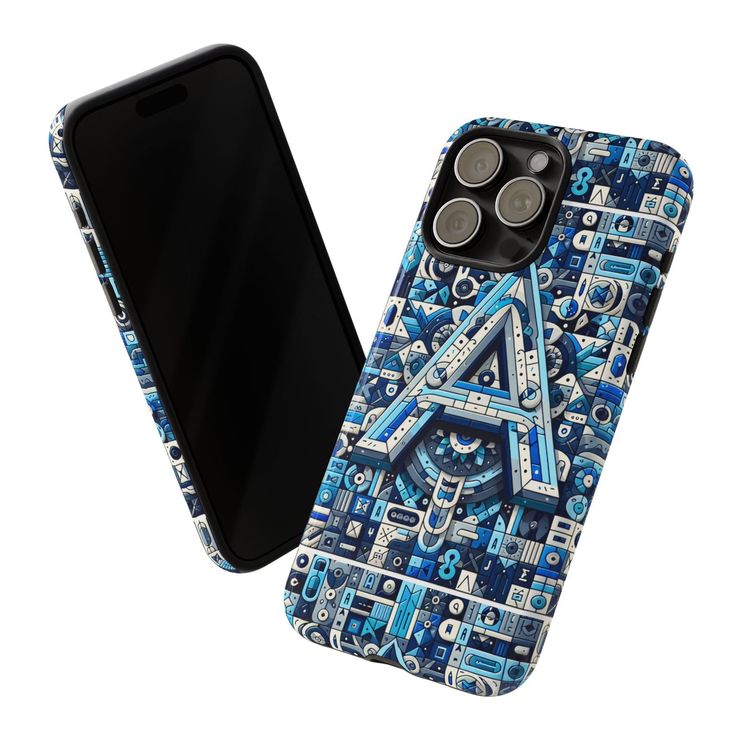 blue alphabet letter a phone case for iphone and samsung galaxy durable shockproof cover with 3d wrap design kids and teenagers gift