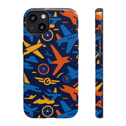 Vibrant 3D Airplane Pattern Protective Phone Case for Self-Expression and Stylish Protection Compatible with iPhone 13, 14, 15 & 16 – all models including Pro, Pro Max & Plus