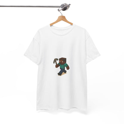 Unisex Heavy Cotton Tee - Retro Gamer Shirt with Pixelated Character for Gaming Enthusiasts and Casual Wear