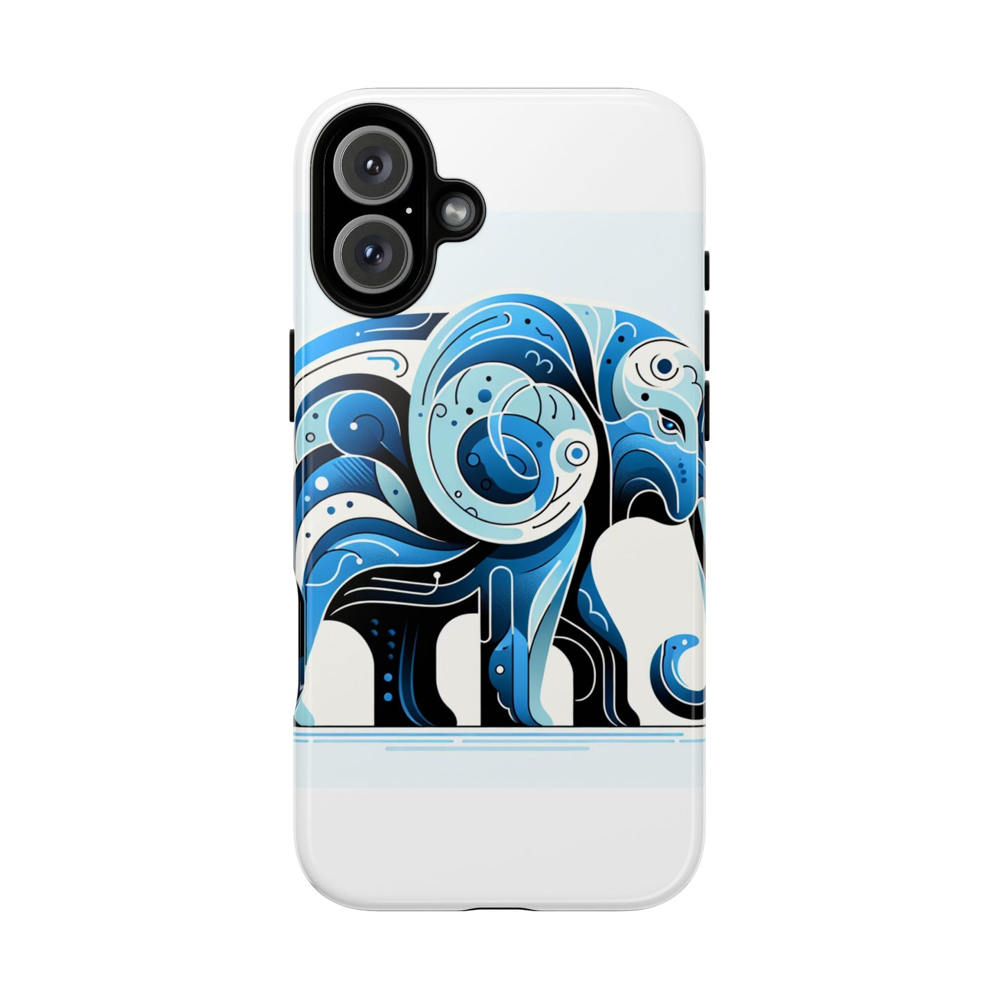 vibrant 3d blue elephant design protective phone case – unique abstract art style for stylish protection compatible with iphone 13, 14, 15 & 16 – all models including pro, pro max & plus